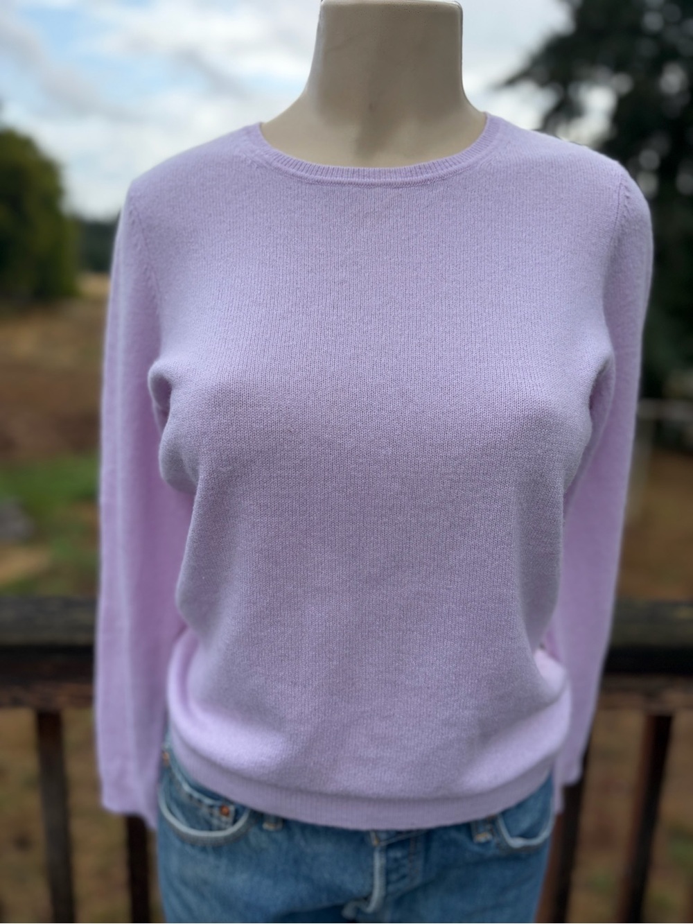 Charter Club Light Lavender Cashmere Scoop Neck Sweater Women’s Size S Feminine